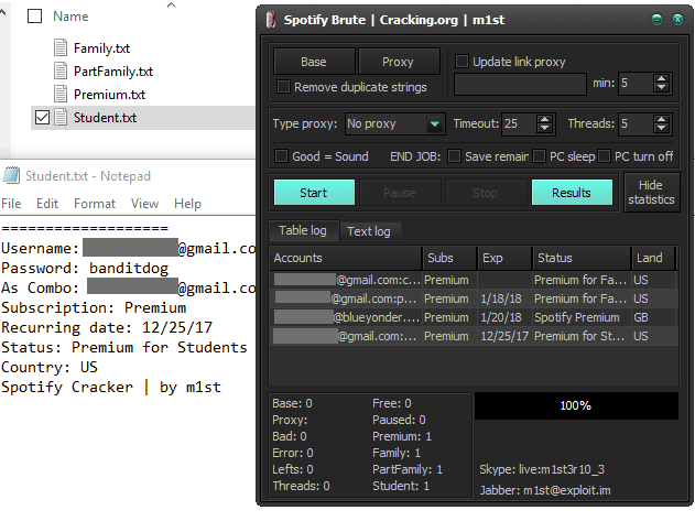 Spotify Brute by m1st