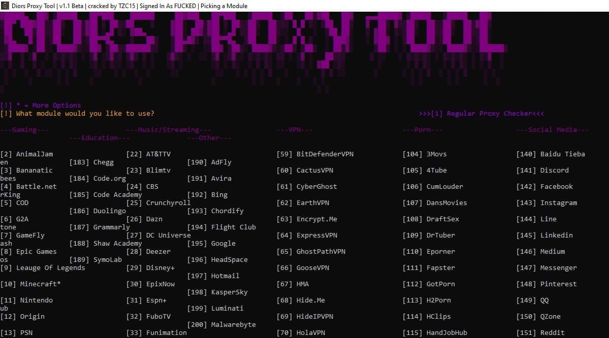Diors Proxy Tool v1 CRACKED BY TZCRACKING