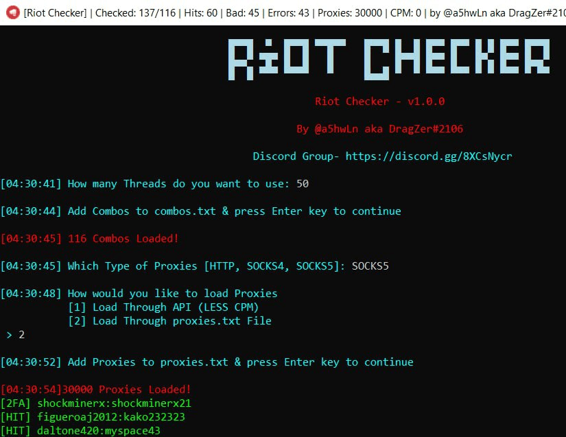 Riot Checker v1.0.0 By a5hwLn aka DragZer