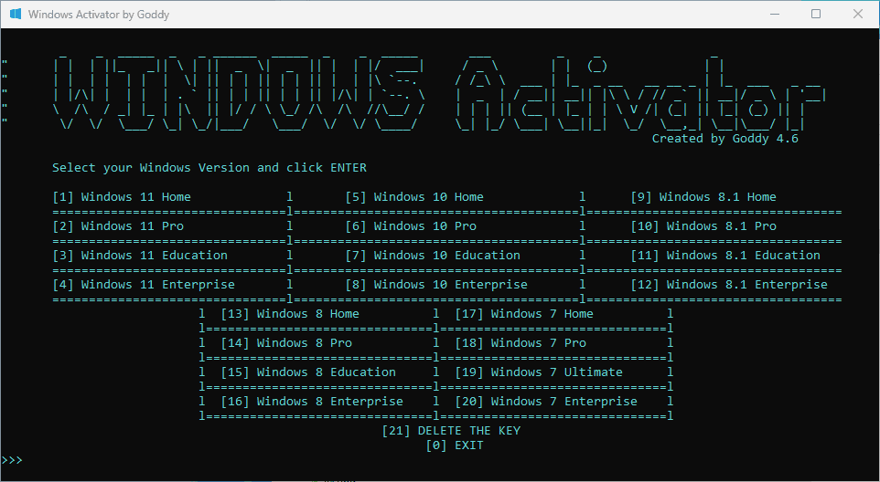 Windows Activator by Goddy 5.0