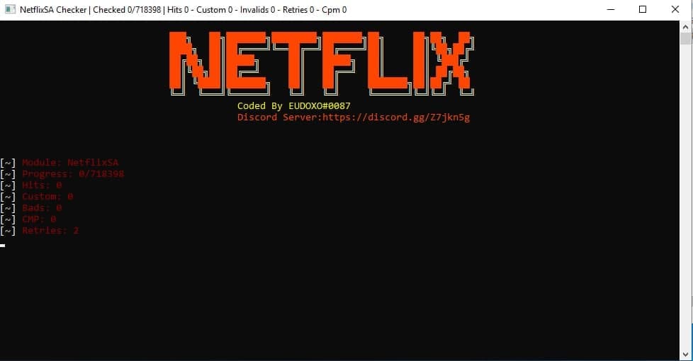 Netflix [SA] Checker Coded By EUDOXO