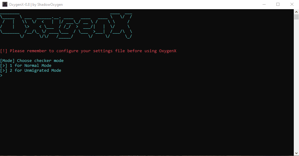 OxygenX v0.8 - Minecraft Checker