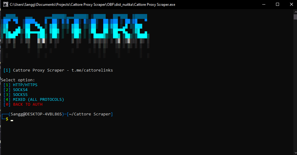 Cattore Proxy Scraper