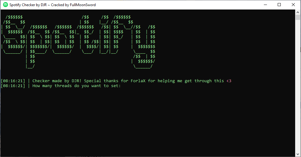 Spotify Checker by DJR Cracked by FullMoonSword