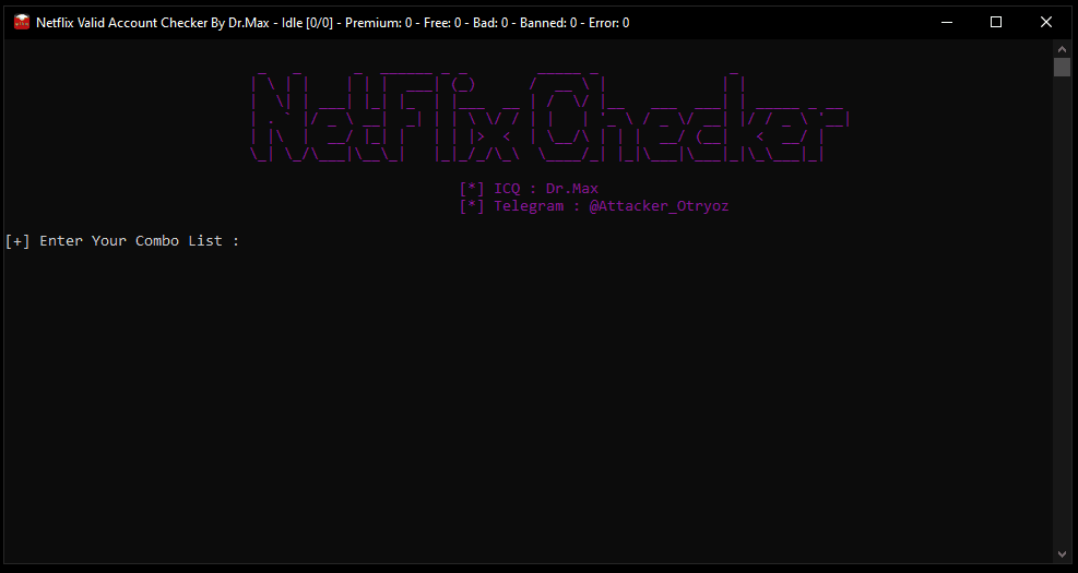 Netflix Valid Account Checker By Dr.Max