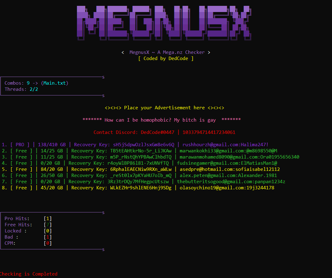 MegnusX - MEGA Checker