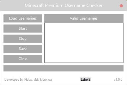 Minecraft Premium Username Checker v1.0.0 by Kidux