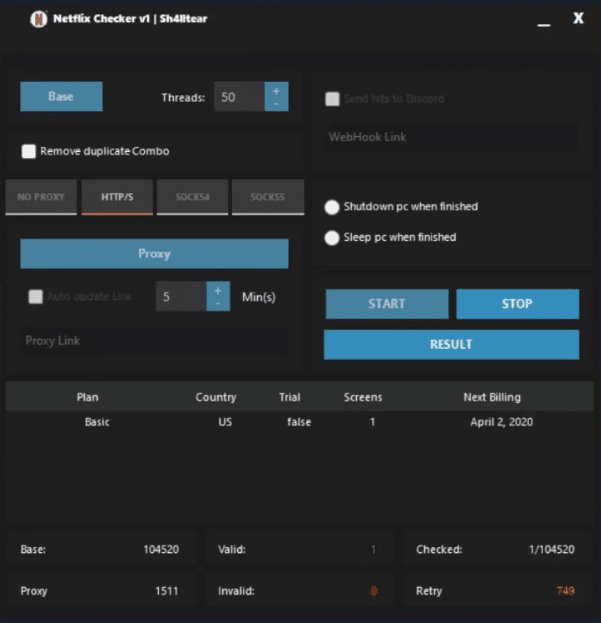 Netflix Checker v1 by Sh4lltear