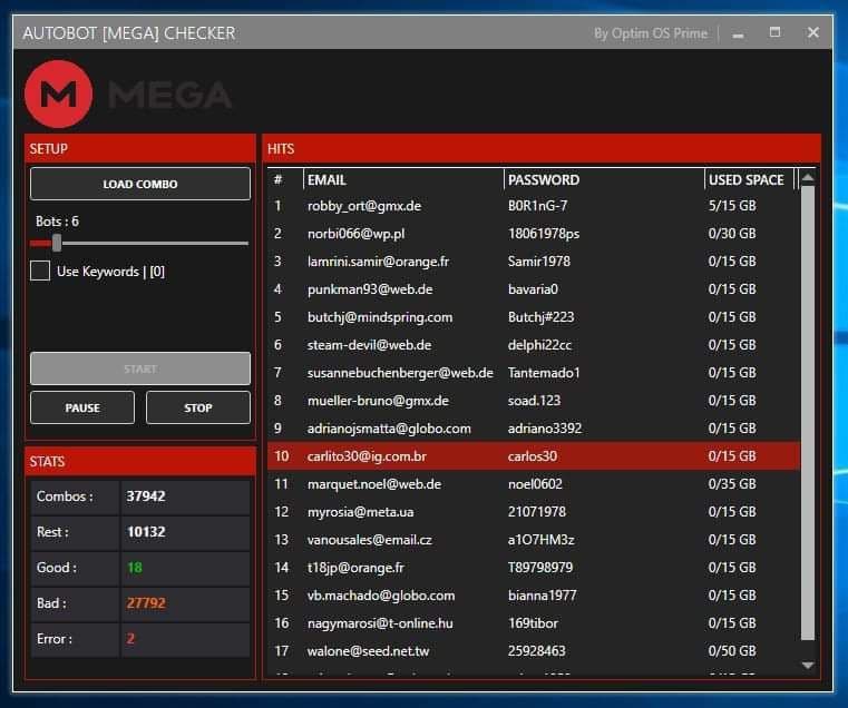 Mega.nz Checker + Keyword searcher by OptimOS