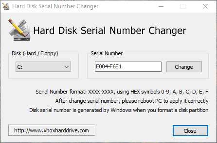 Hard Disk Serial Number Changer