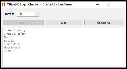 Office365 Login Checker Cracked By BlueFlames