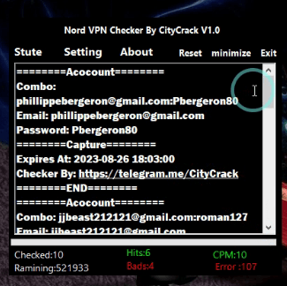 NordVPN Checker by CityCrack