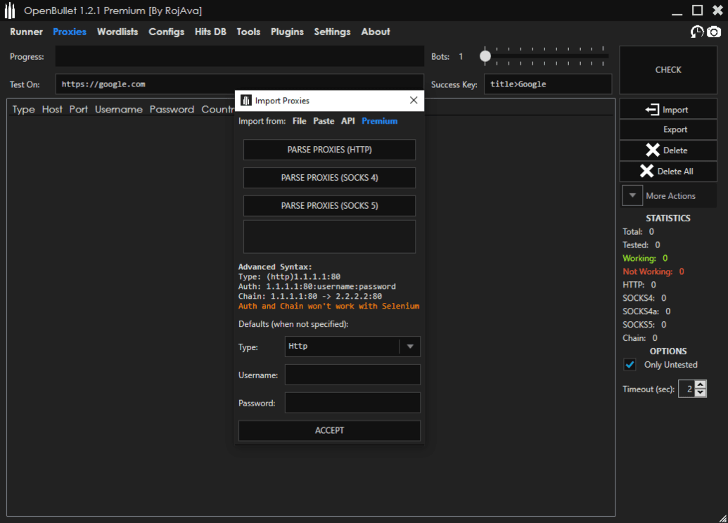 OpenBullet Versions Archive Pack